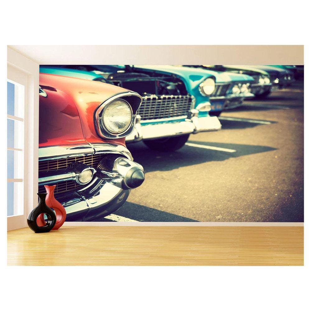 Papel De Parede 3D Carro Antigo Clássico Vintage 3,5M Cxr26