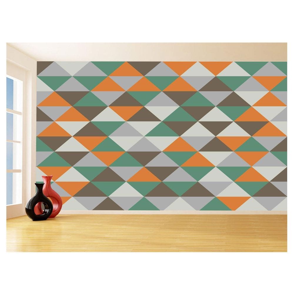 Papel De Parede Geométrico Triângulos Abstrato 3,5M Gmt39