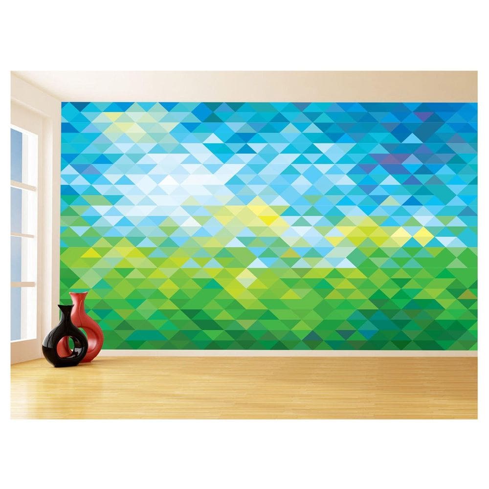 Papel De Parede Geométrico Triângulos Abstrato 3,5M Gmt68