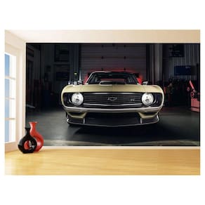 Papel De Parede 3D Carro Antigo Camaro Chevrolet 3,5M Cxr07