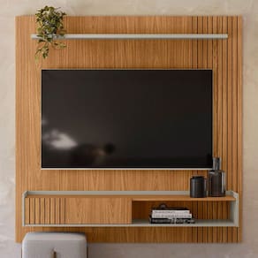 Painel para TV Até 65 Polegadas Dublin 1 Porta Nature/Off White - Linea Brasil