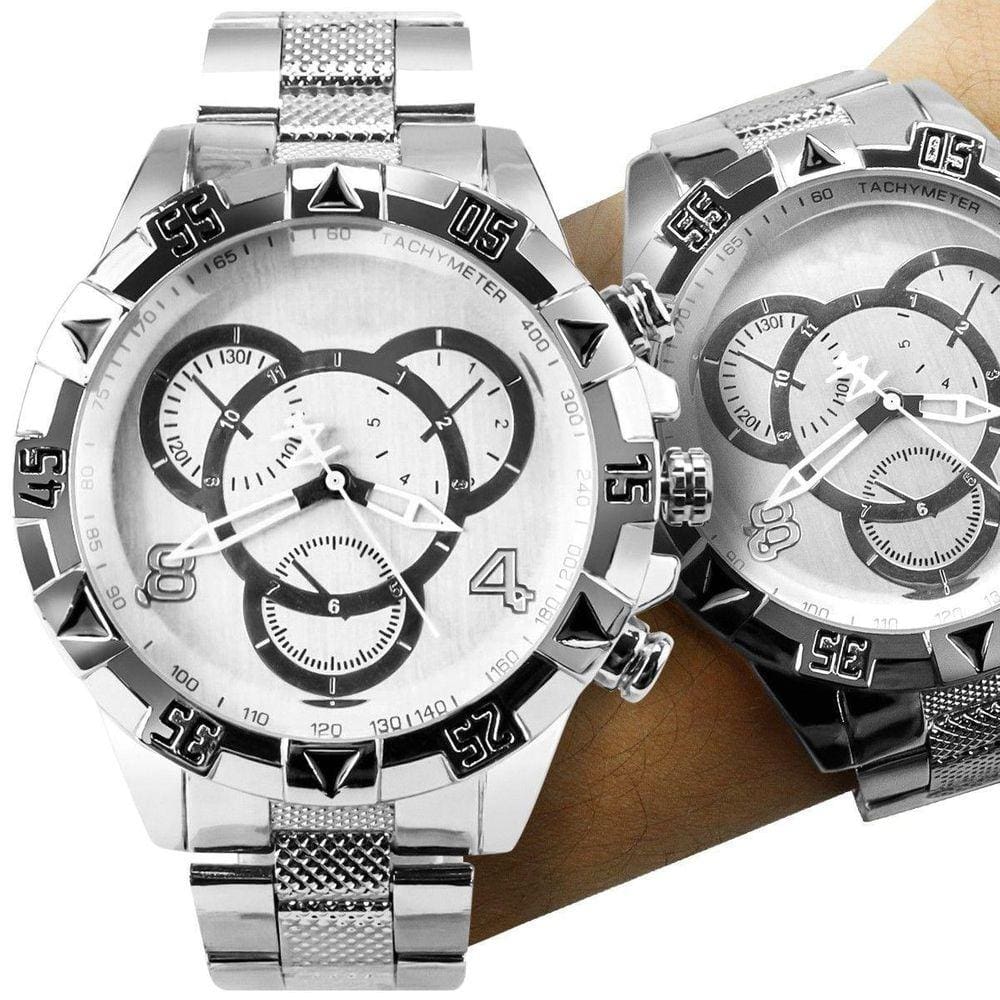 Relogio Masculino Aço Inox Prova Dagua Prata + Premium