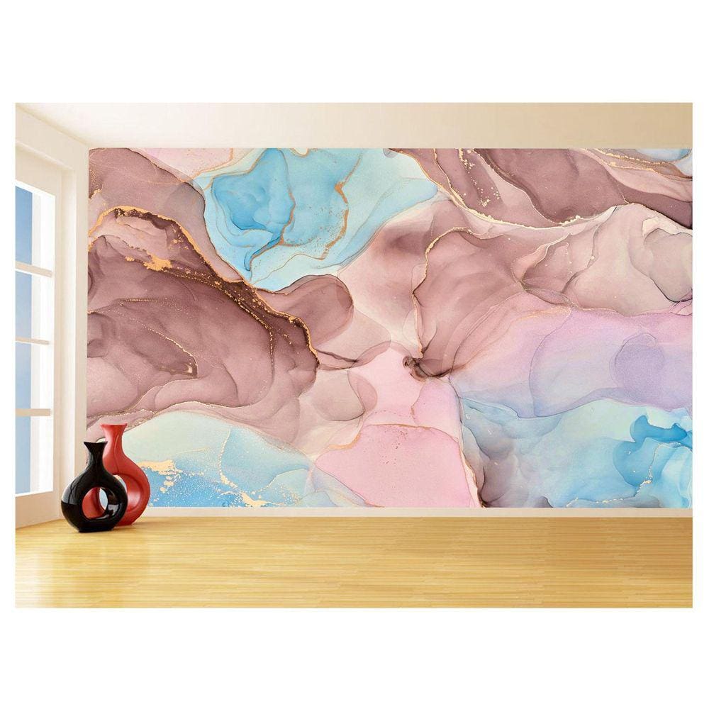 Papel De Parede 3D Estilo Marmore Tintas Cores 3,5M Mbr156