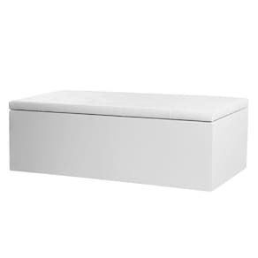 Calçadeira Recamier Baú Solteiro 0,90m Berlim Corano Branco - Pallazio