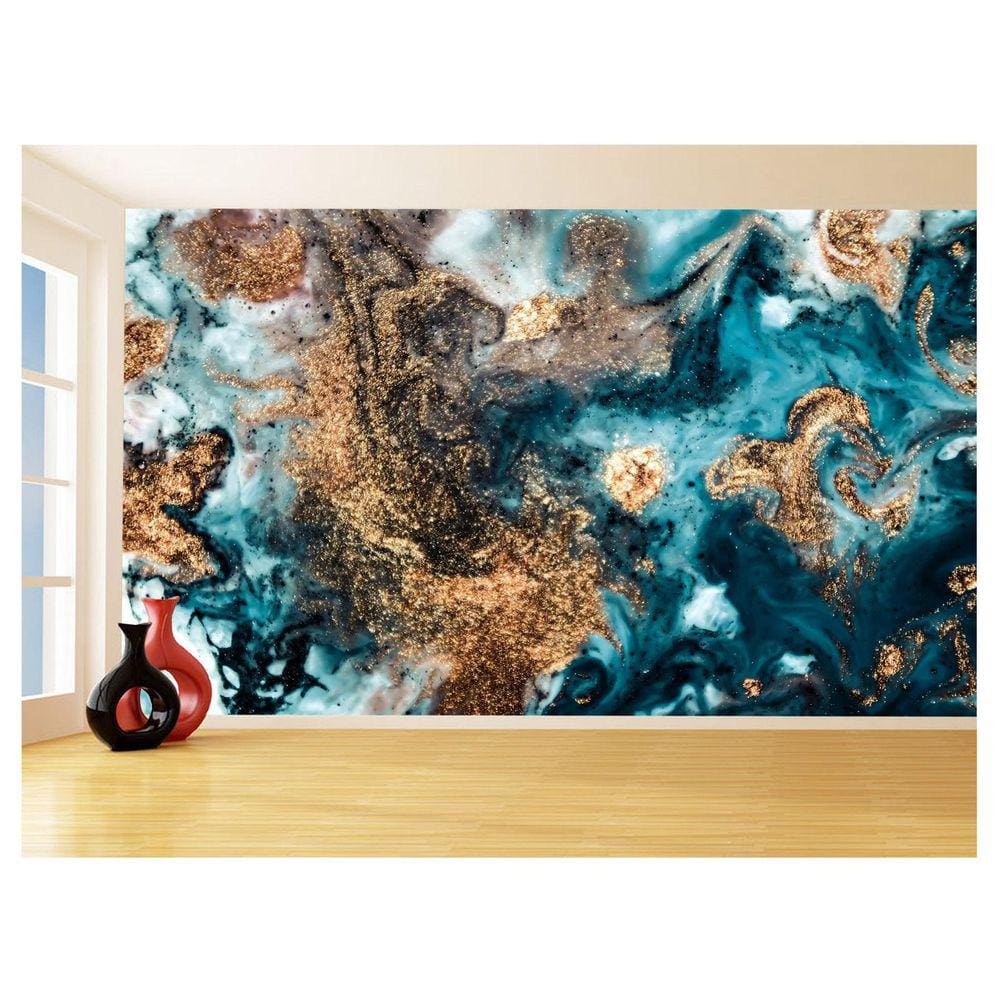Papel De Parede 3D Estilo Marmore Tintas Cores 3,5M Mbr85