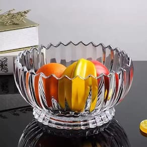 Fruteira De Cristal Centro De Mesa Redonda Requinte 22 X 12