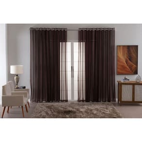 Cortina Para Sala Voal Liso Transparente Delicate 6,00X2,80