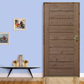 Kit Porta Pronta Sala 3b Pinus 210x92cm Direito Batente Pinus 11cm Fechadura Stilo Cromada Externa
