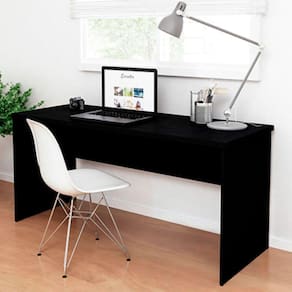 Mesa De Escritório Escrivaninha 120x60cm Tampo 30mm Preto