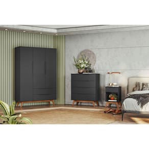 Conjunto Quarto Solteiro Alpi - Preto