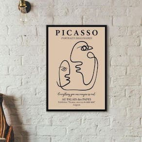 Quadro Picasso Everything You Imagine Is Real 33X24Cm Vidro