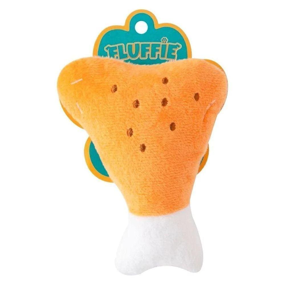 Brinquedo Pelúcia Pet Coxa De Frango Poliéster 13X10X3,5Cm