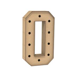 Número 0 Letra Caixa Grande Mdf 80Cm Altura Furo Iluminação