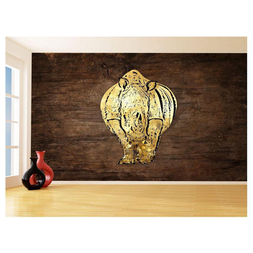 Papel De Parede 3D Animais Pop Art Rinoceronte 3,5M Pxa527