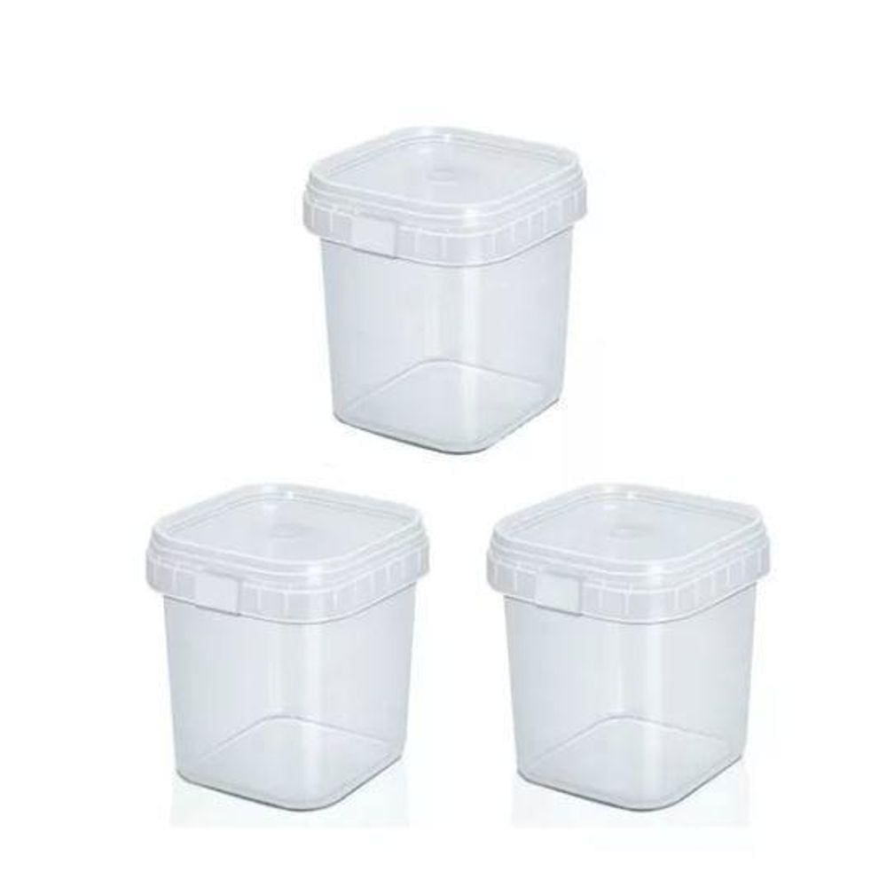 Pote Quadrado Transparente 220ml - Ideal para Bolos