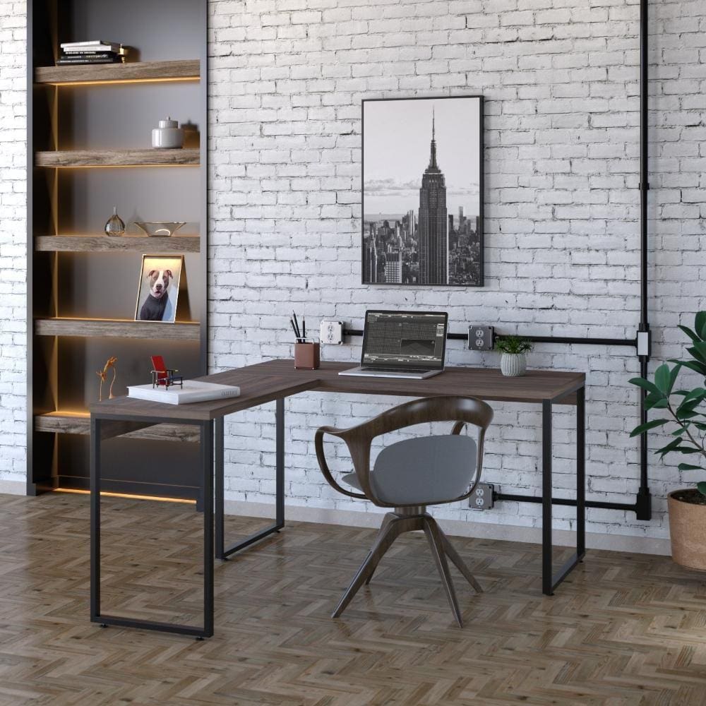 Mesa em L Kuadra Office 135X150X75cm