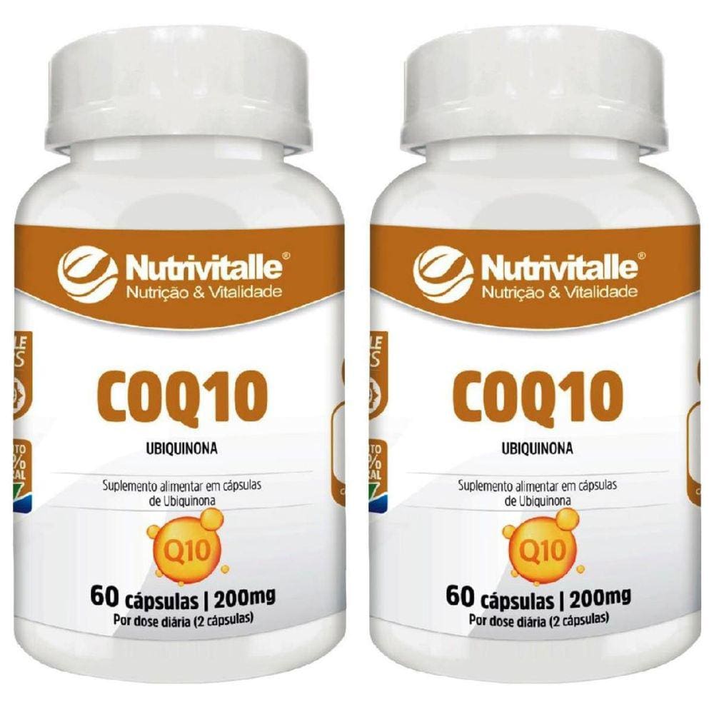 Kit 2 Un - Coenzima Q10 Ubiquinona 200Mg 60 Cps Nutrivitalle