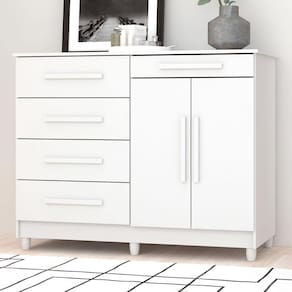 Cômoda Jasper 2 Portas 5 Gavetas Branco - Panorama Móveis