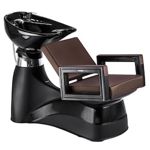 Lavatório de Cabeleireiro com Cuba Reclinável de Porcelana Dompel Square Marrom/Preto