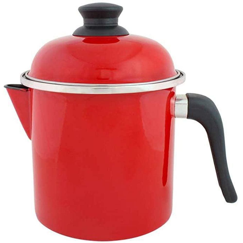 Leiteira Esmaltada 16 Vermelha 1800 ml Ewel