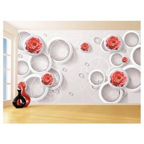 Papel De Parede 3D Floral Textura Sala Flores 3,5M Xfl286