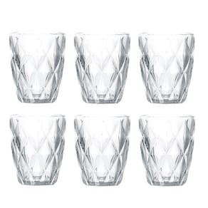 Jogo De Copo De Água E Suco De Vidro Diamante 6 Unid. 260Ml