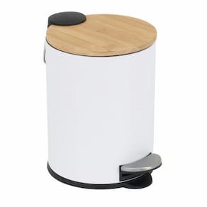 Lixeira Bambu 5L - Ferro Resistente e Pedal