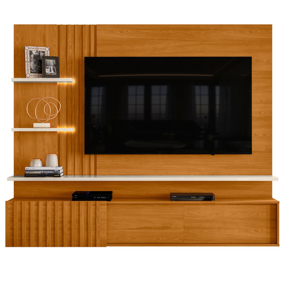Home para TVs 65” Ripado Milão Cinamomo Off White
