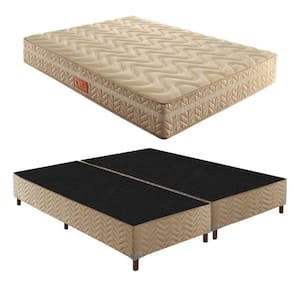 Box King 42x193x203cmcom Colchão Super King Molas Ensacadas 28x193x203cm Júlia Rustico Bege