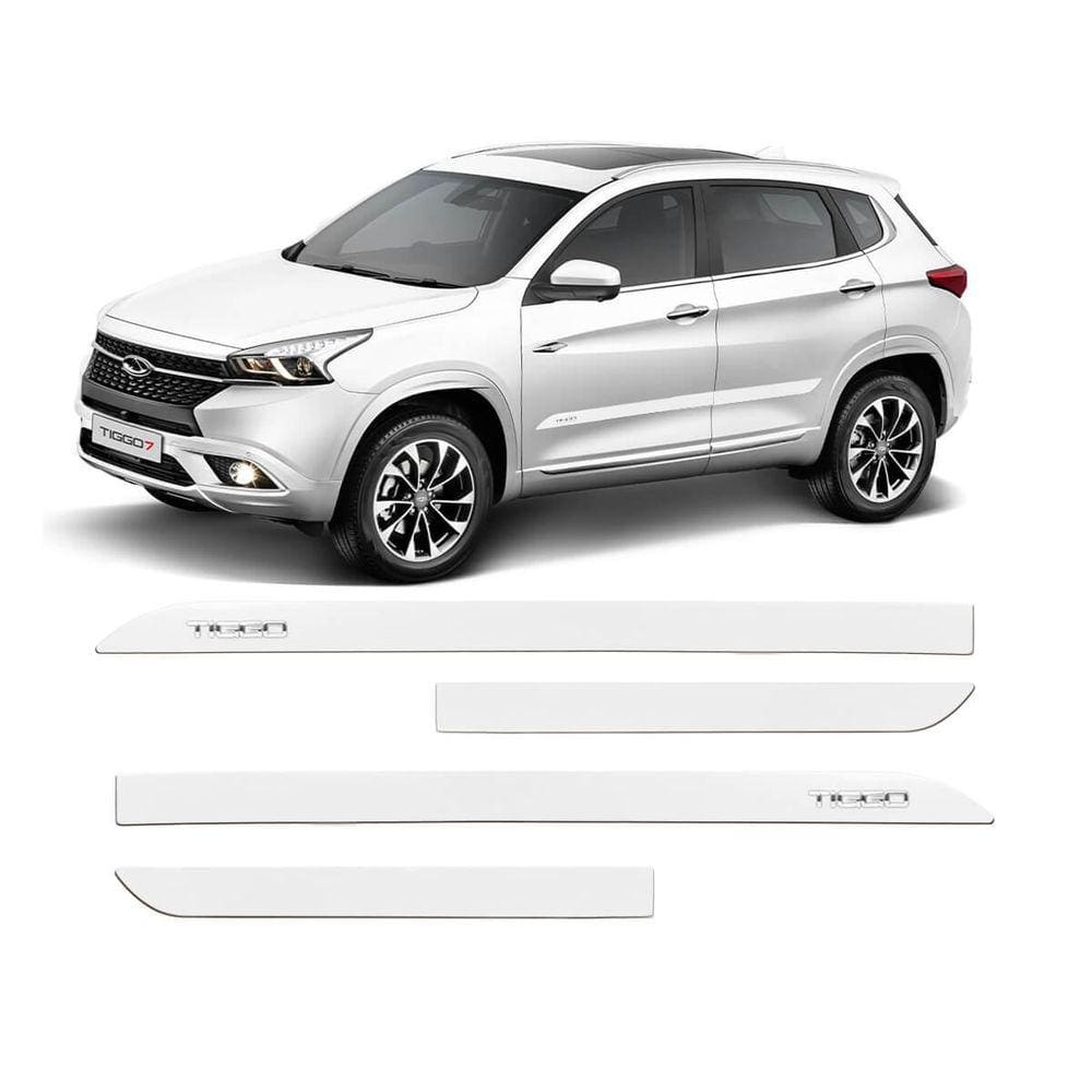 Friso Escrita Cromada Chery Tiggo 7 Branco Perolizado