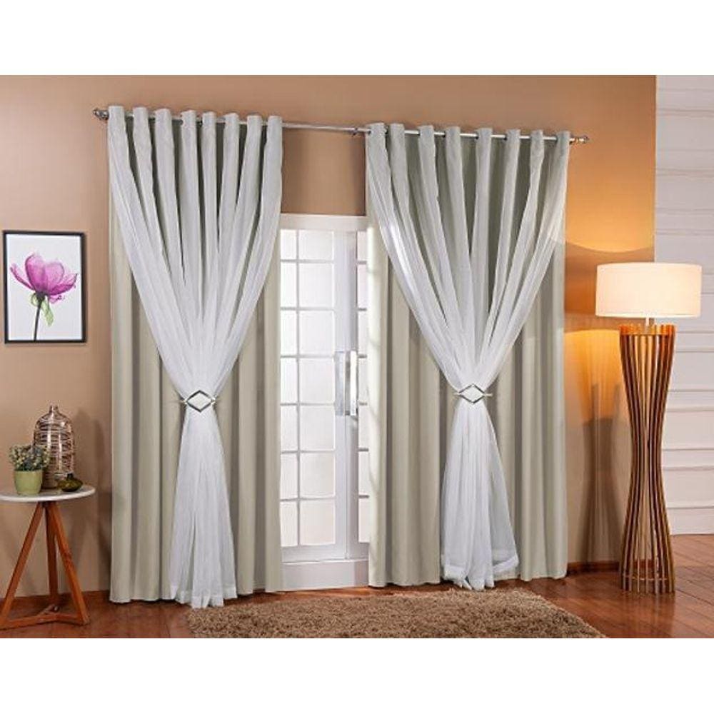 Cortina Voil Forro Blackout 7,00x2,80 Palha