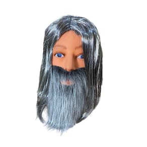 Fantasia Peruca E Barba Cinza Mendigo Bruxo Judas Cosplay
