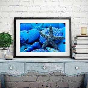 Quadro Estrela Do Mar Azul Intenso - 60X48Cm