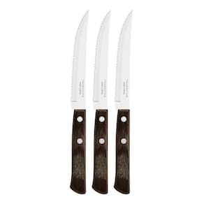 Kit 3 Facas Churrasco Tramontina Polywood Inox Cabo Castanho