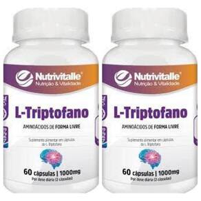 Kit 2 Un - L Triptofano 1000Mg 60 Capsulas Nutrivitalle