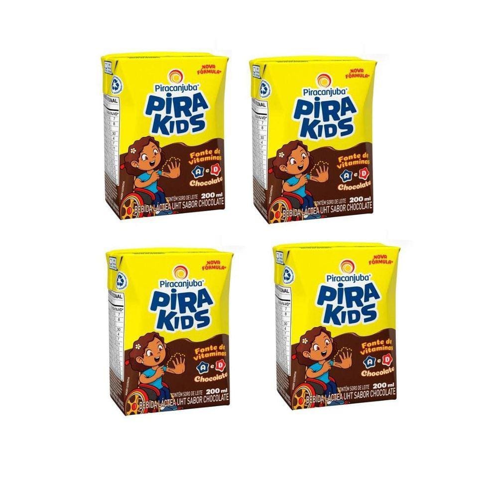 Achocolatado Pirakids 200Ml Piracanjuba Kit 20 Unidades