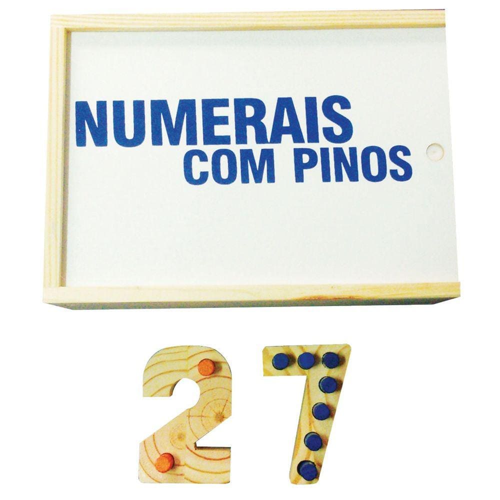 Brinquedos Educativos - Numerais Com Pinos 54 Peças
