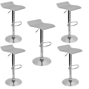 Kit 5 Banquetas Toquio Wave Enzo Belo Horizonte Giratória Com Regulagem - Cinza