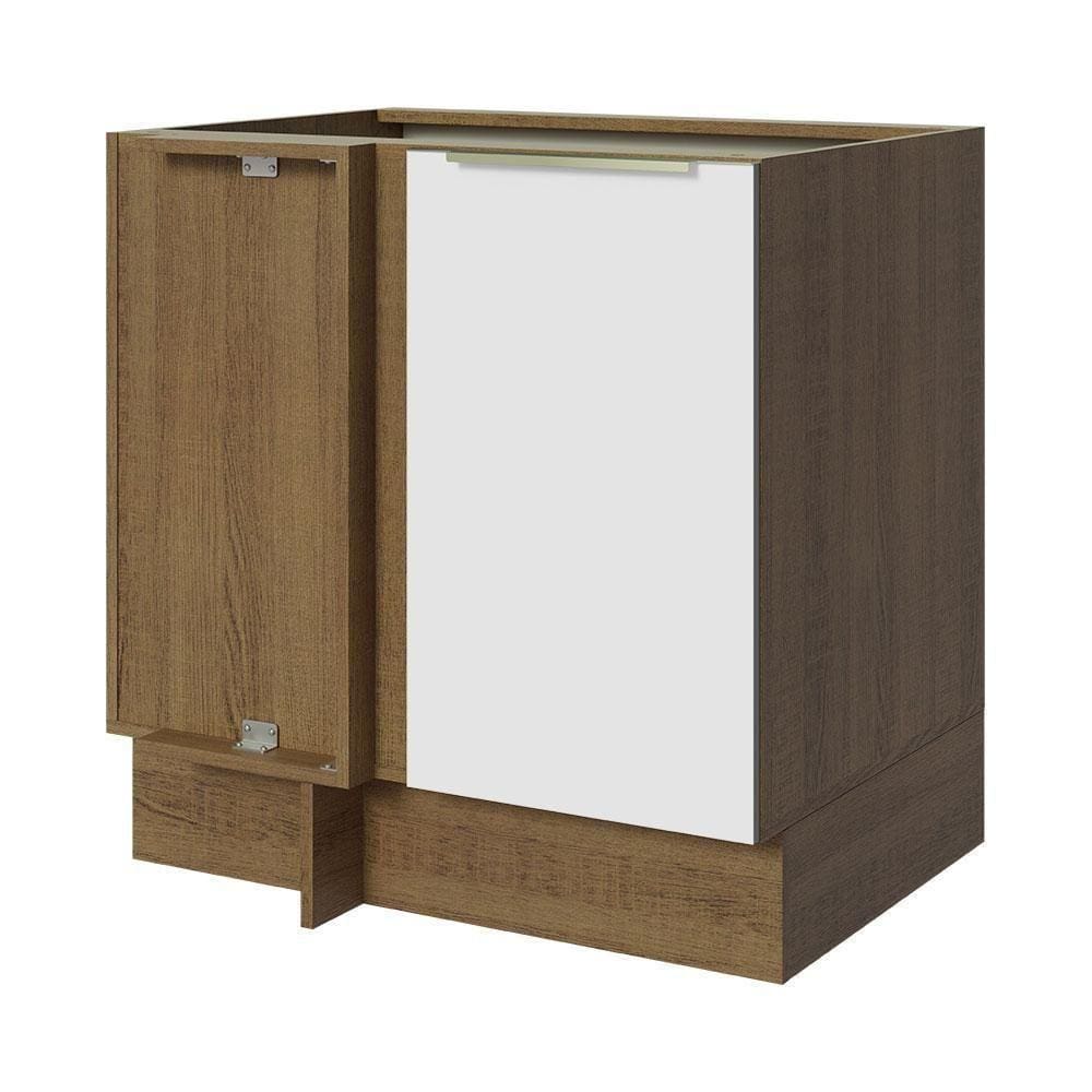 Balcão 1 Porta (sem Tampo) Rustic/Branco Veludo