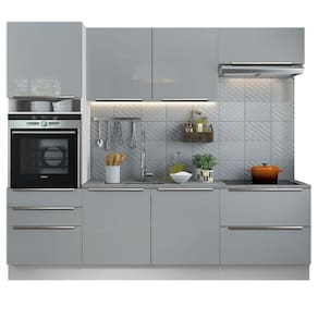Cozinha Completa Lux com Armário 6 Portas 5 Gavetas Branco