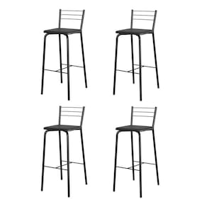 Conjunto Banqueta para Cozinha Flex Ref B270 4 Peças Preto/Preto