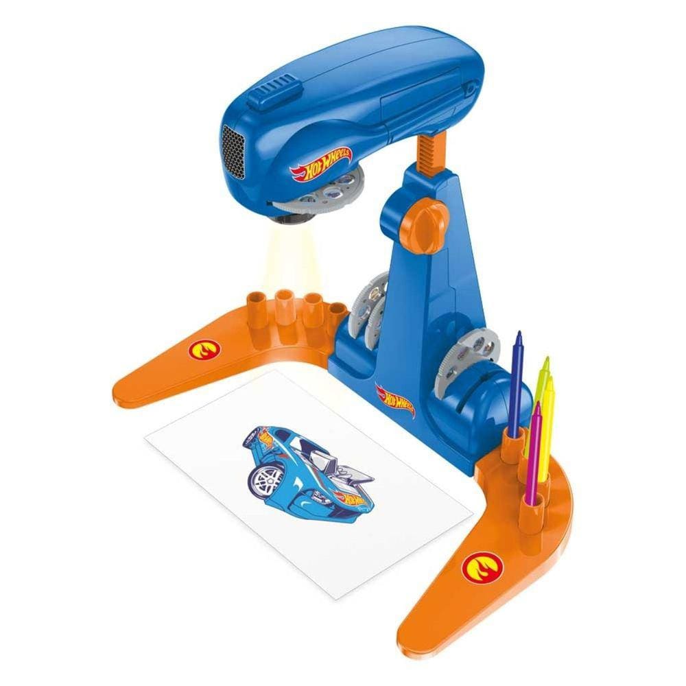 Mesa Projetora Para Desenhos Hot Wheels Com Kit De Canetinhas Multikids Br2087