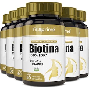 Kit 6 Biotina 150% Cabelos E Unhas Firmeza & Crescimento