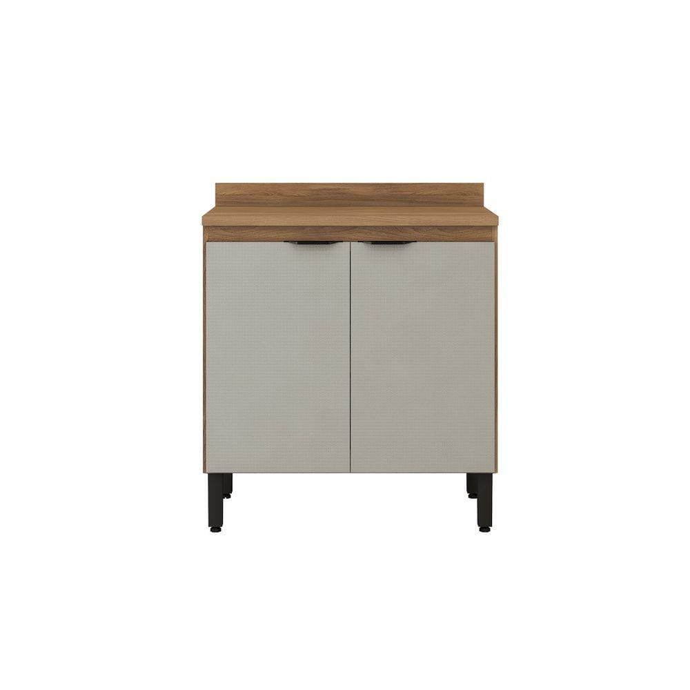 Gabinete Armário de Cozinha Firenze 80cm Amendola/Nude C/ Tampo - Demobile
