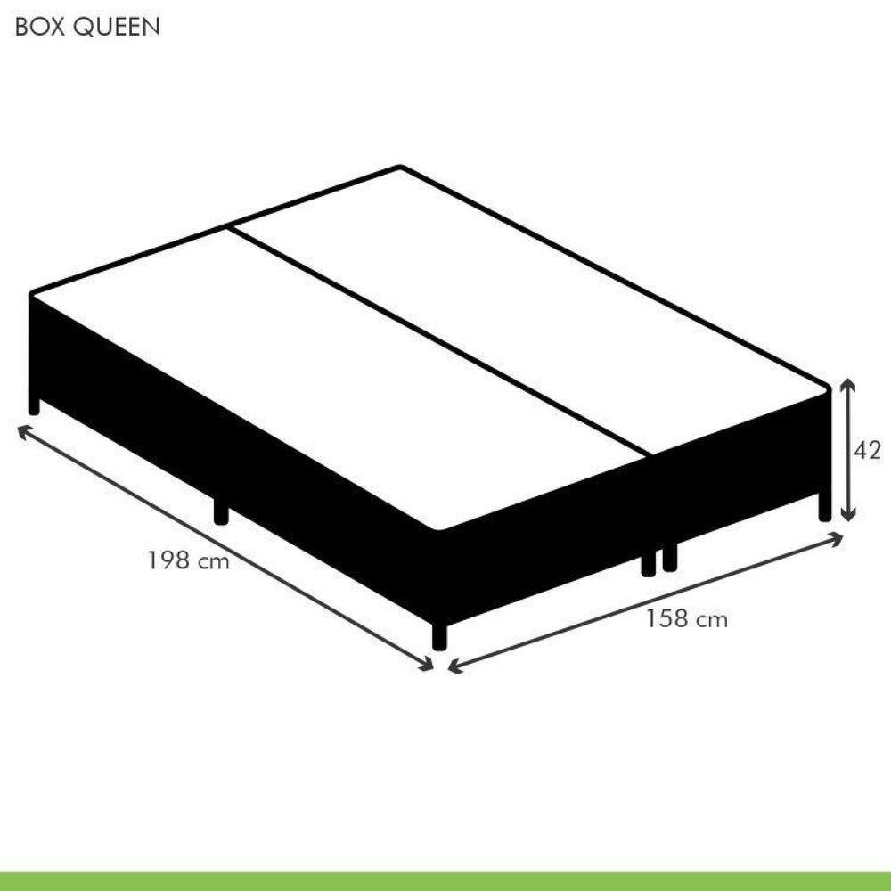 Box Queen Íris 42x158x198cm com Colchão Queen | Ponto