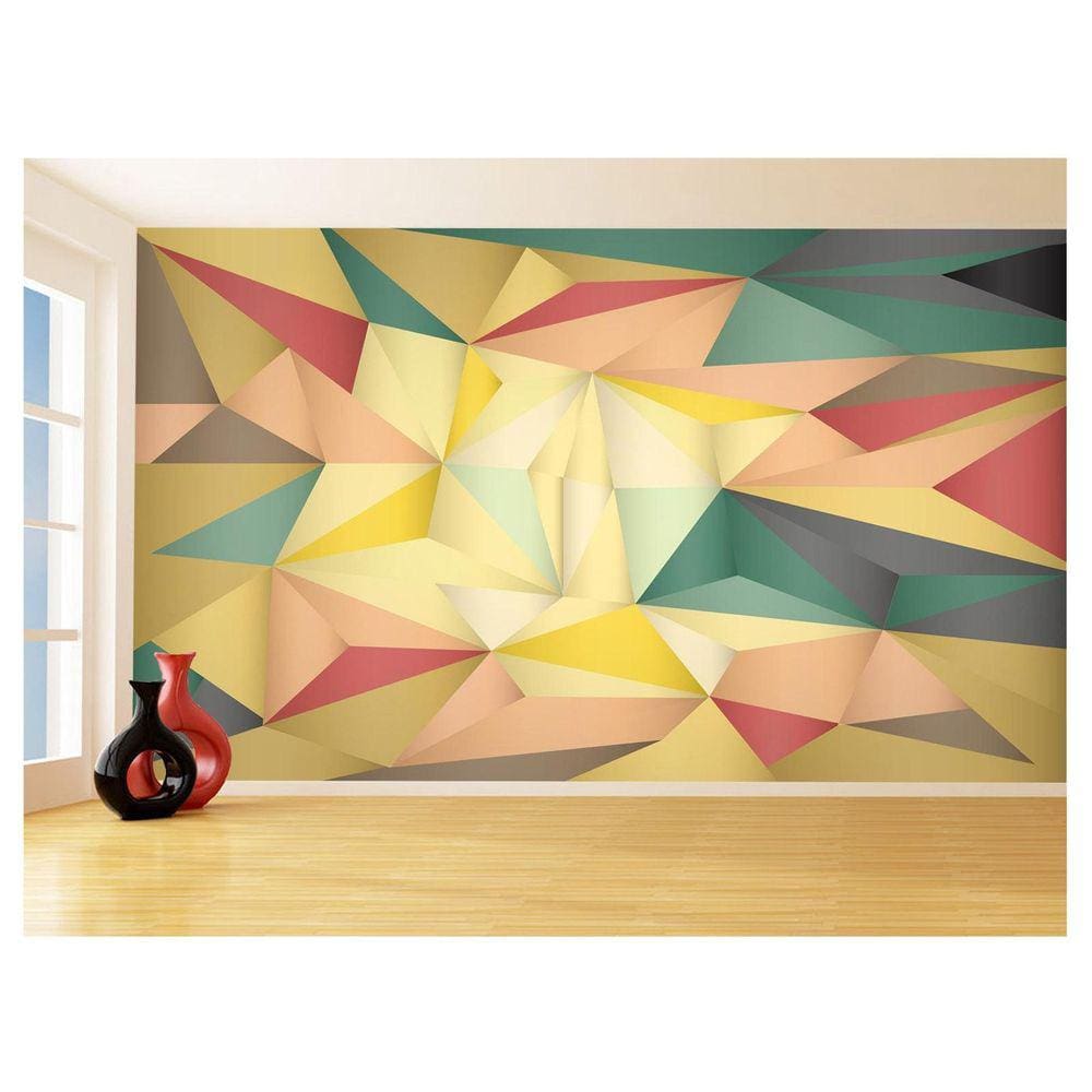 Papel De Parede 3D Geométrico Formas Linhas Cor 3,5M Gmt133