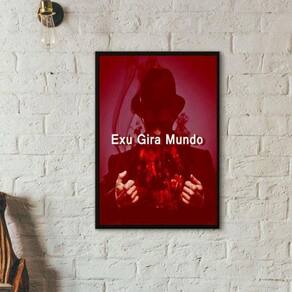 Quadro Decorativo Exu Gira Mundo 33X24Cm - Com Vidro