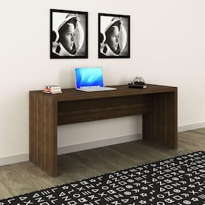 Mesa Escrivaninha Grande para Computador Amplo Espaço 163x60cm Nogal