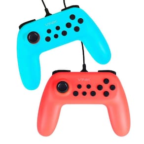 Kit Com 2 Controles Para Nintendo Switch Com Fio