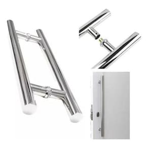 Puxador Tubular Inox Polido Porta Piv/Alum/Vid/Mad 30Cm 25Mm